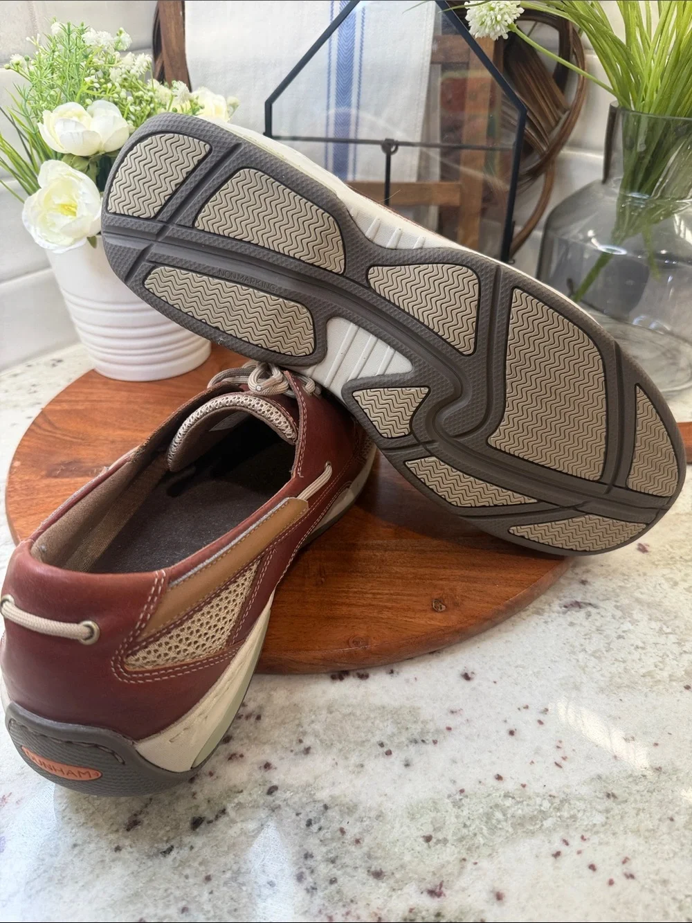 Dunham Captain Men's Leather Boat Shoes in Chestnut Brown